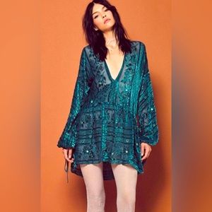 For Love & Lemons J'adore Dress in Emerald XS